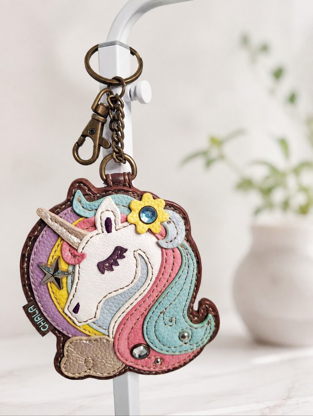 Chala Unicorn Key Fob Coin Purse Keychain Bag Charm Like New